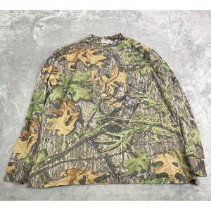 Mossy Oak Camo Long Sleeve T Shirt Men's Size Large Green